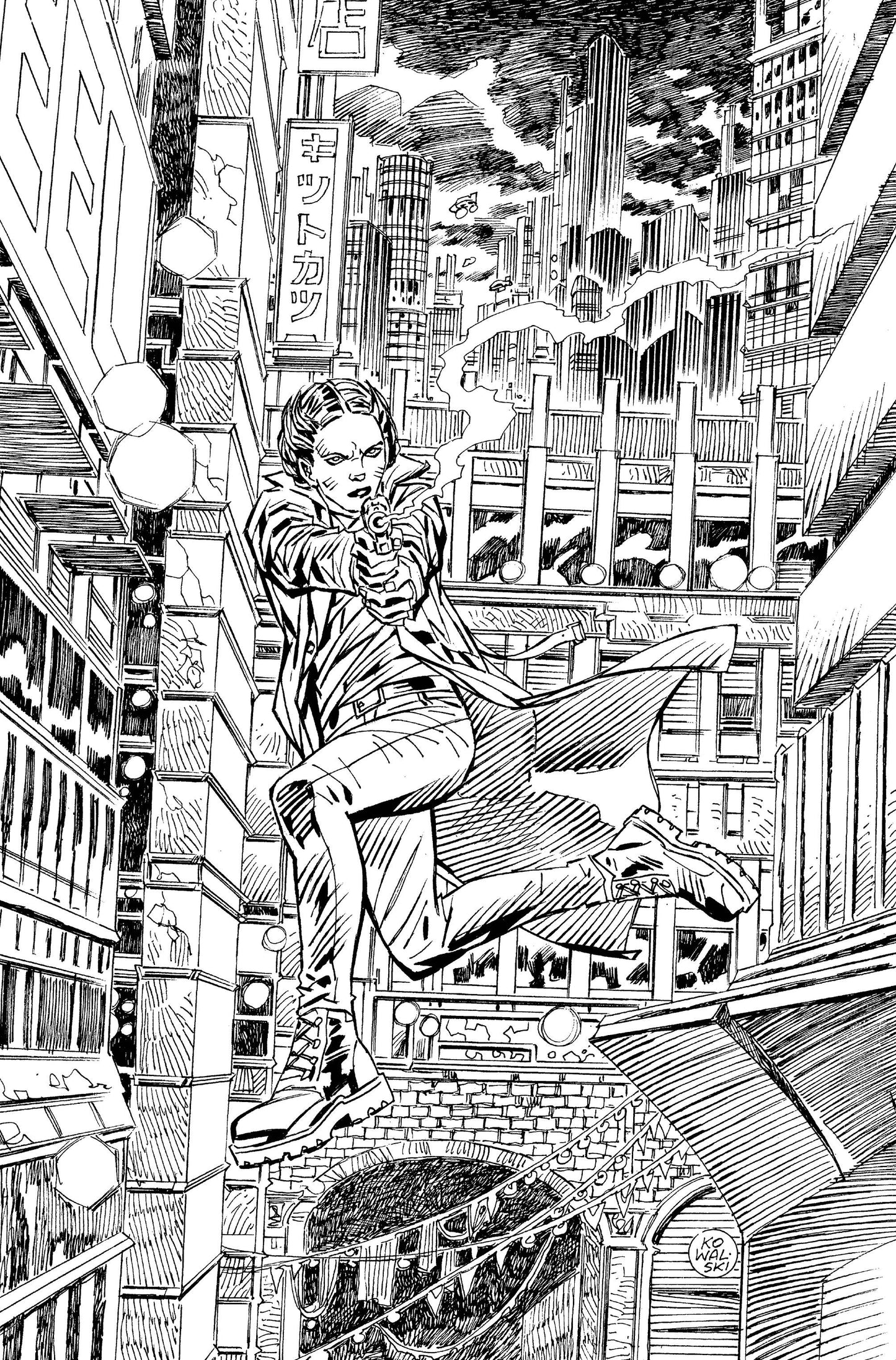 BLADE RUNNER 2039 #8 (OF 12) FOC KOWALSKI B&W INK VIRGIN (MR