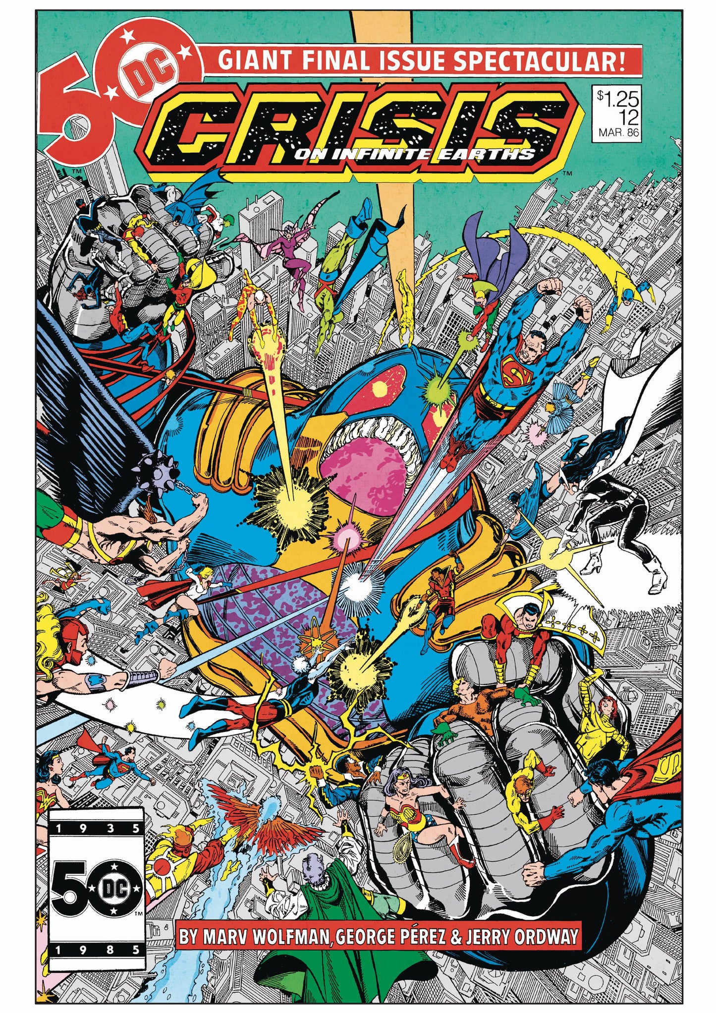 CRISIS ON INFINITE EARTHS #12 FACSIMILE EDITION CVR A GEORGE PEREZ