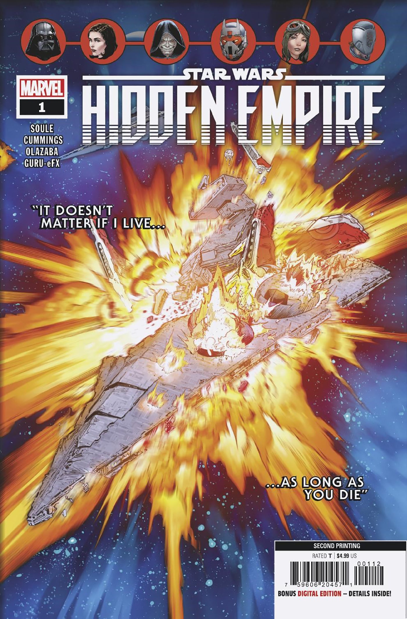 STAR WARS: HIDDEN EMPIRE 1 CUMMINGS 2ND PRINTING VARIANT