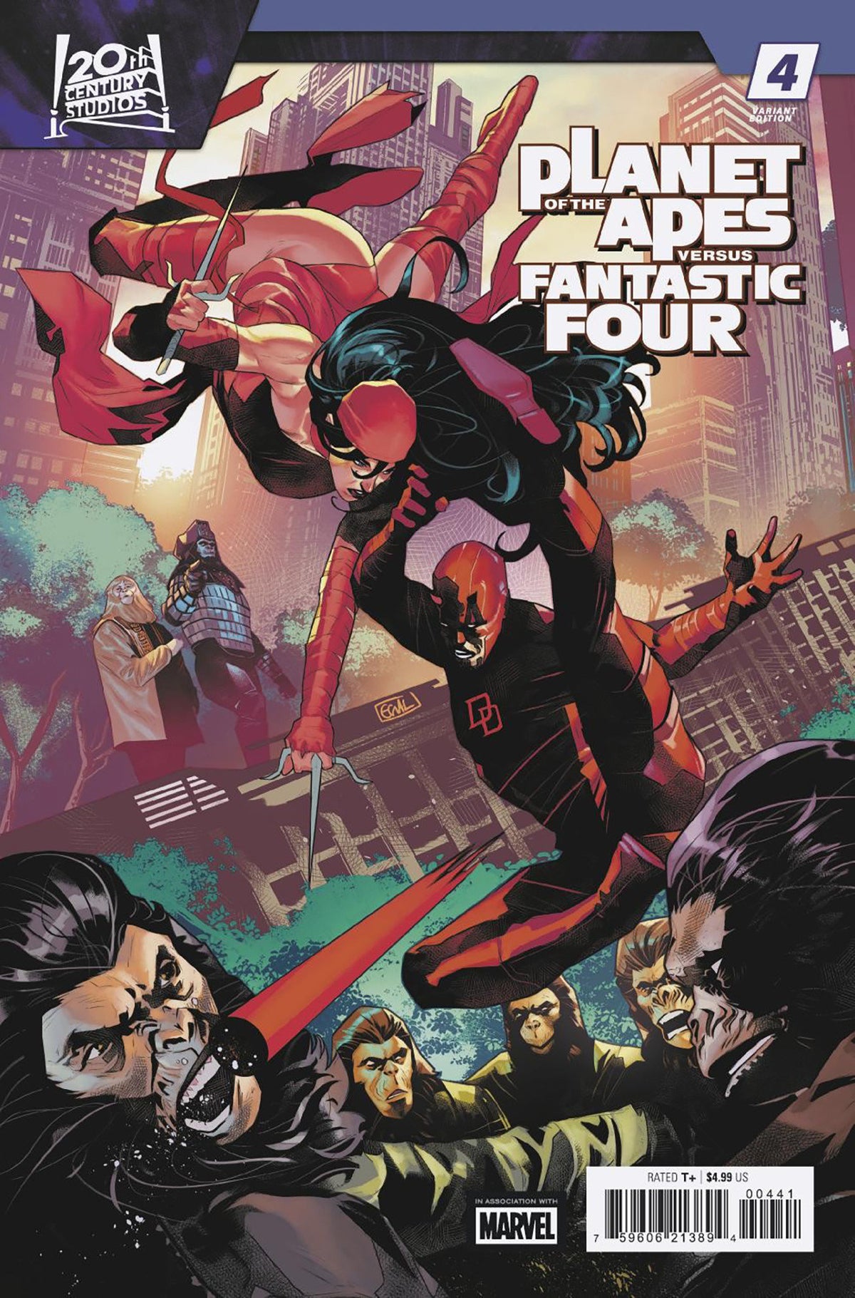Planet Of The Apes vs. Fantastic Four #4 Edwin Galmon Versus Variant