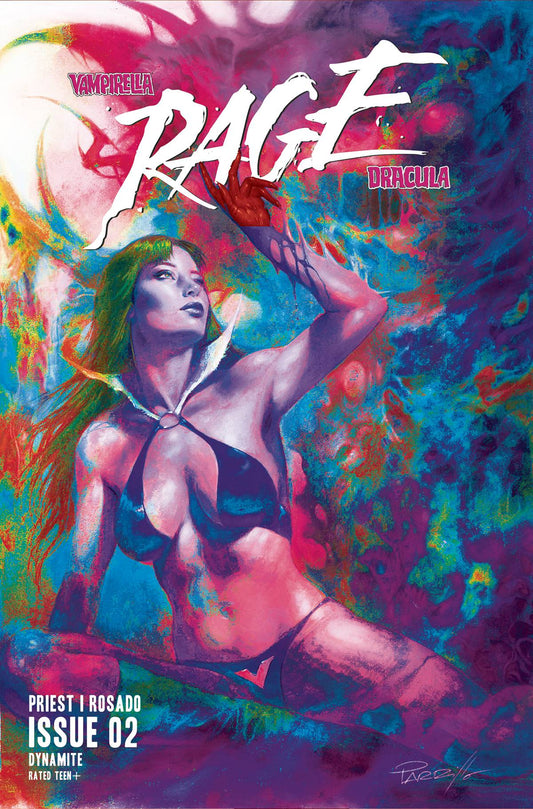 VAMPIRELLA DRACULA RAGE #2 CVR P FOC PARRILLO ULTRAVIOLET