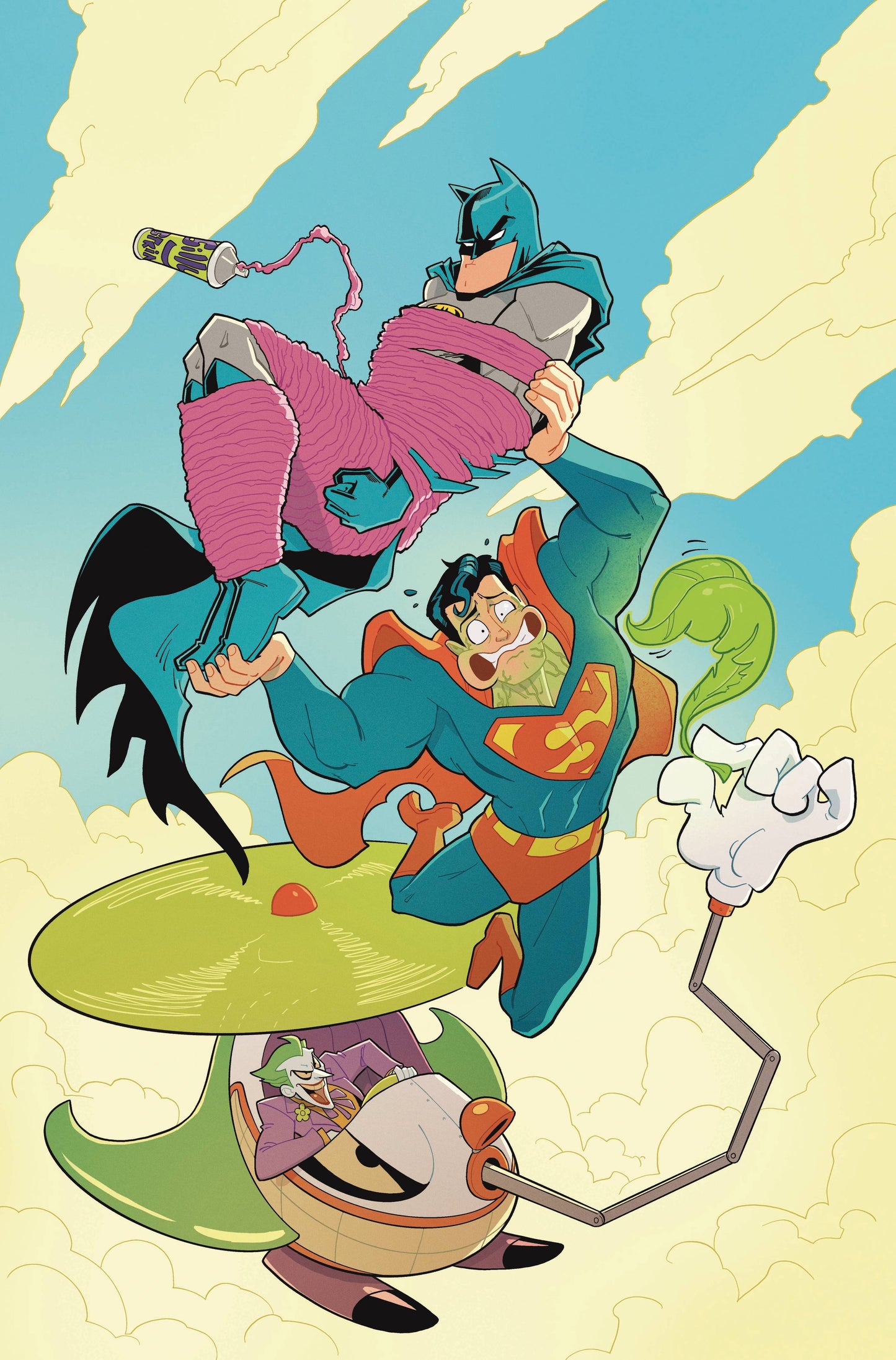 BATMAN SUPERMAN WORLDS FINEST #38 CVR D BRANDT & STEIN APRIL FOOLS CARD STOCK VAR (WE ARE YESTERDAY)