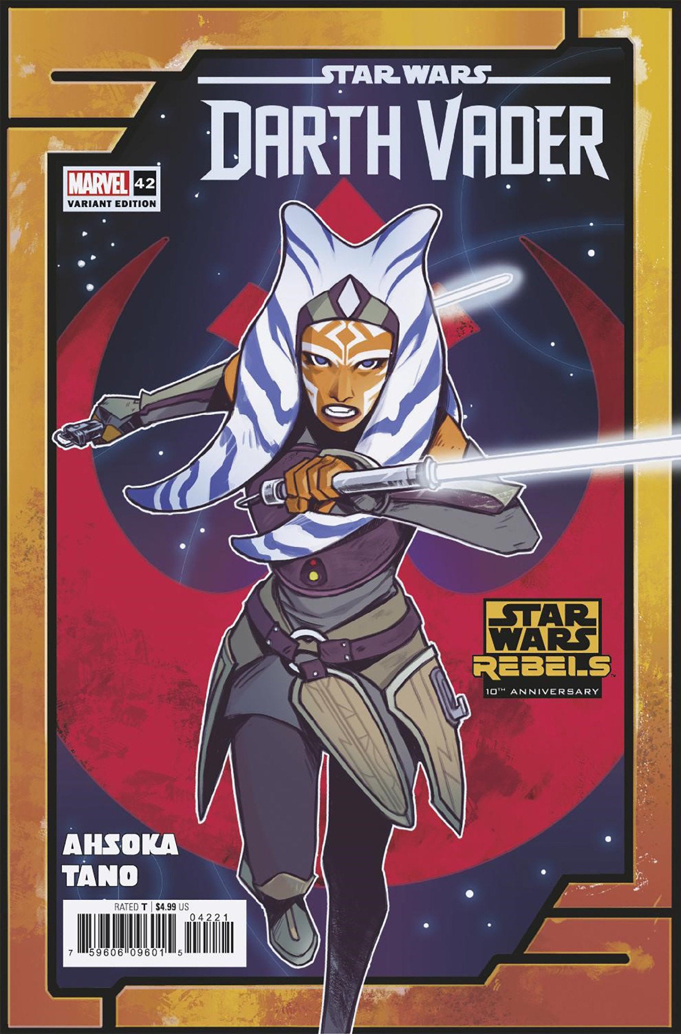 STAR WARS: DARTH VADER 42 CASPAR WIJNGAARD AHSOKA REBELS 10TH ANNIVERSARY VARIAN T